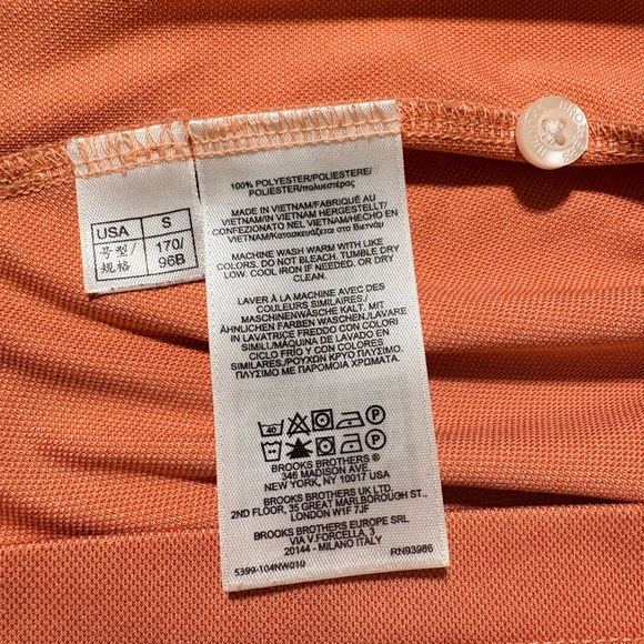Brooks Brothers Men's Polo Shirt Terra Cotta Orange Performance Golf | Small - Picture 14 of 16